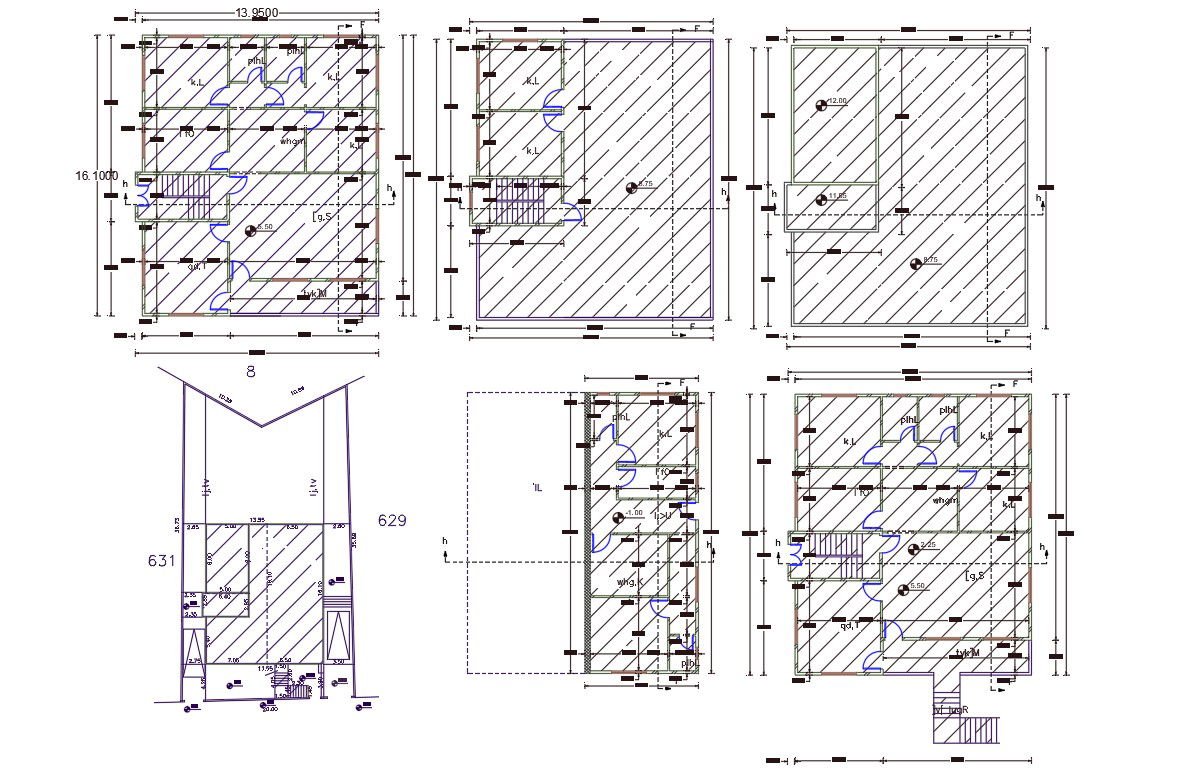 45' X 52' AutoCAD House Plan Design DWG File