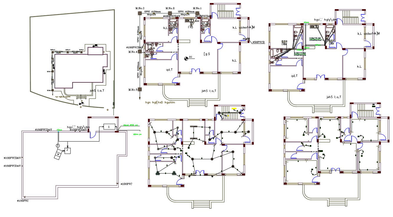 45' X 60' Architecture Bungalow Plan AutoCAD File