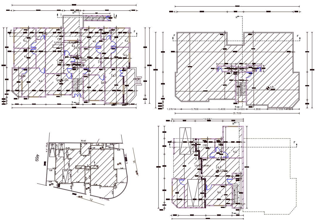 45' X 82' Joint House Floor Plan DWG File