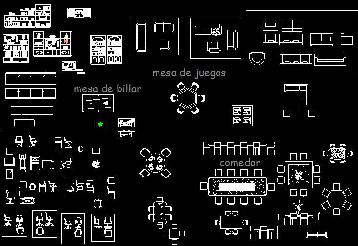 Furniture CAD Blocks DWG File for Living Room and Dining Layouts