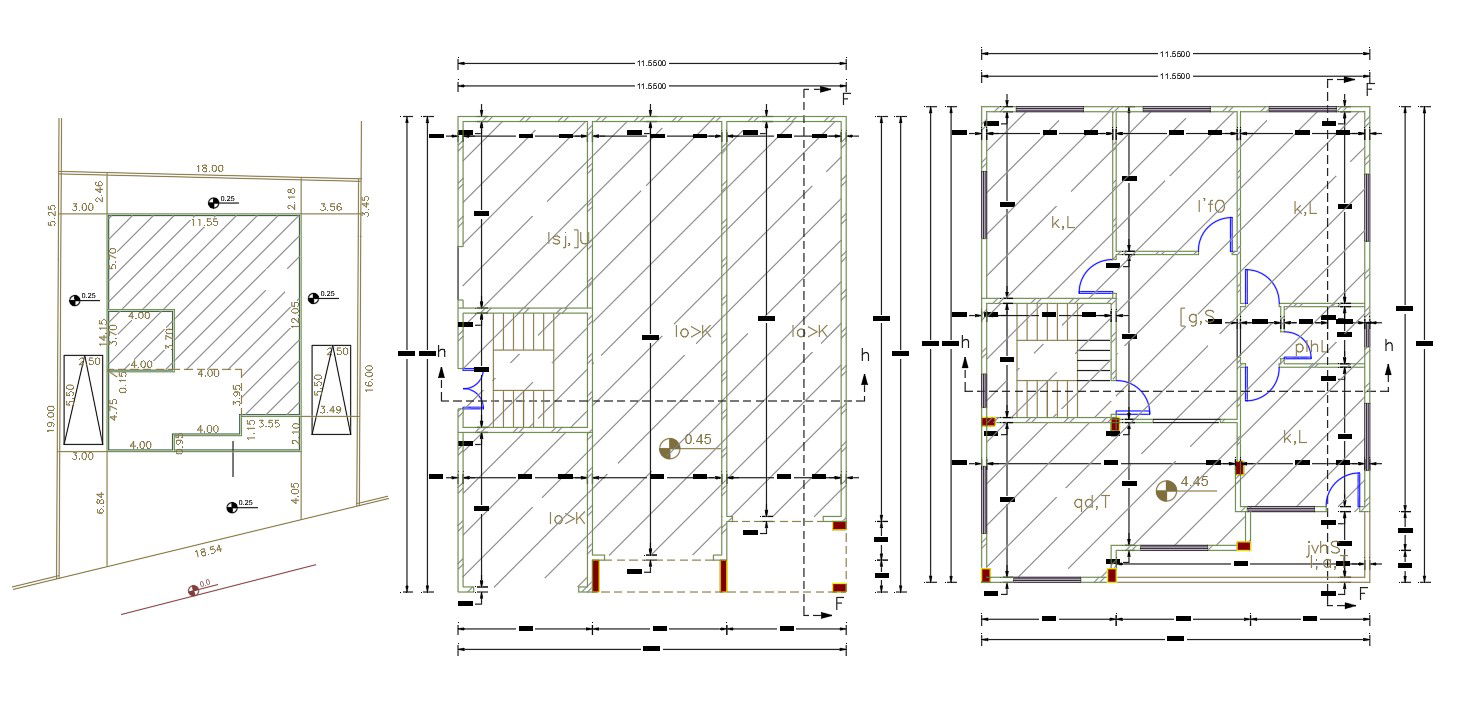 45 by 60 Feet Apartment Floor Plan( 300 Square Yards)