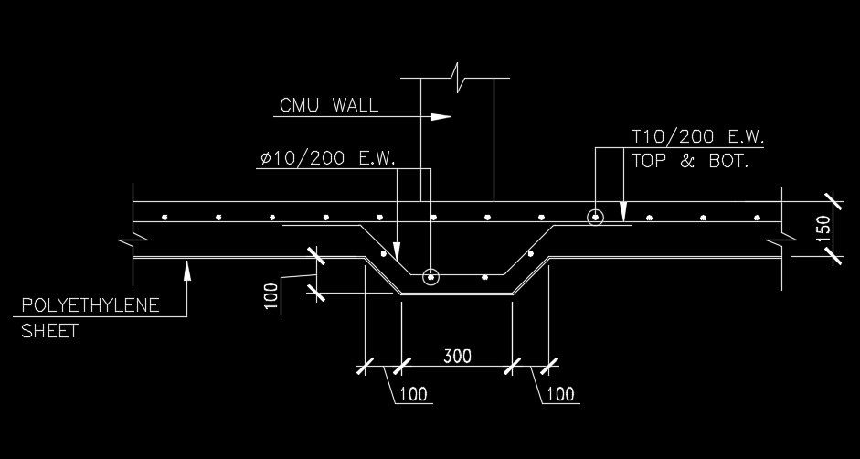 4.5m length of the beam section view