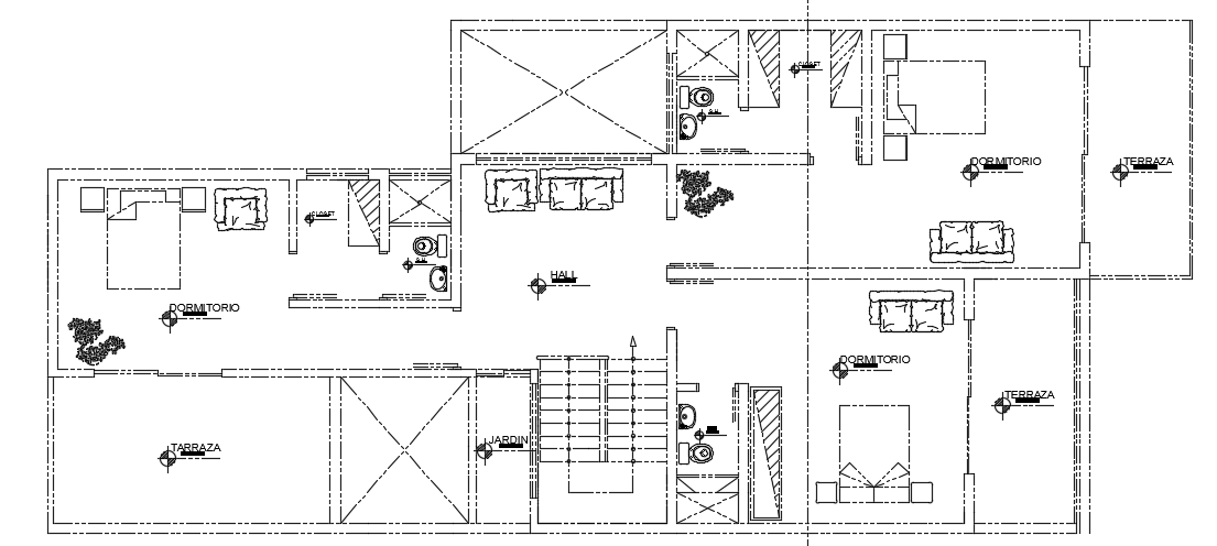 45x10m architecture first floor house plan cad model is given in this file