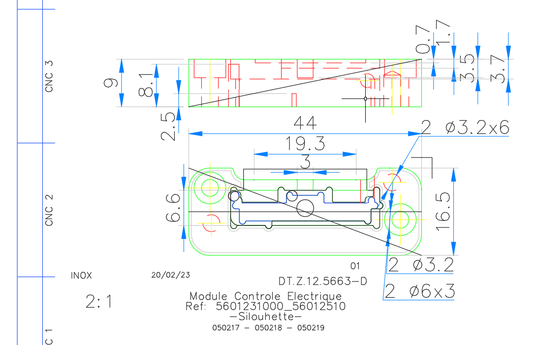 45 x 18.5 Electronic Module Control CAD Drawing