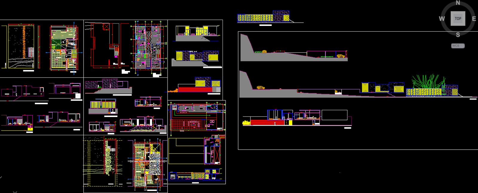Modern Residential House AutoCAD DWG File with Floor Plan and Section
