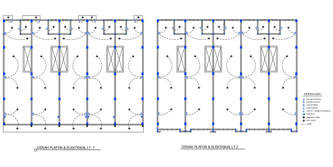47x23m shopping building electrical layout CAD drawing