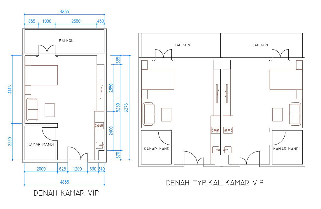 4855x6375mm VIP room plan