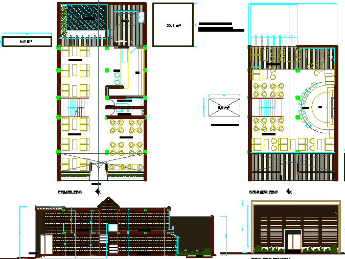 Lounge Cafe Restaurant AutoCAD DWG Plan with Detailed Floor Layout
