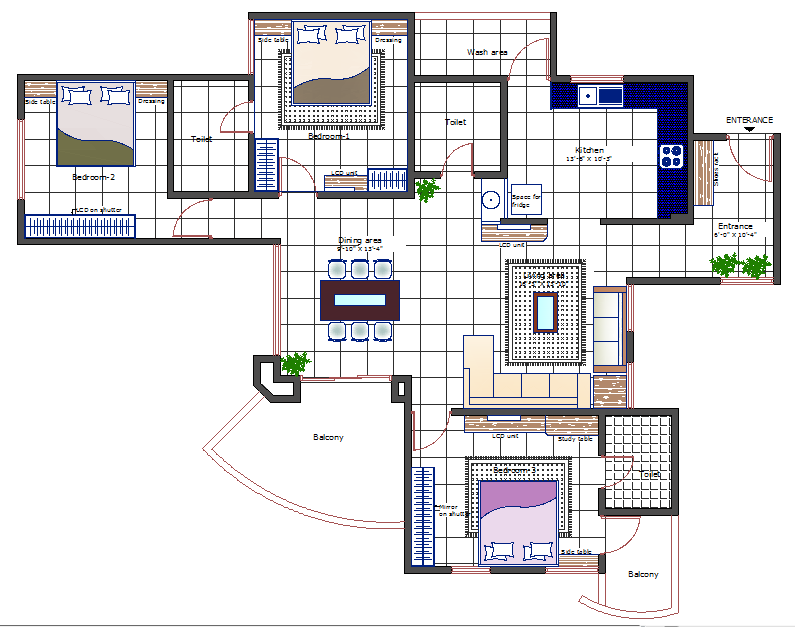 3 BHK House Plan Design