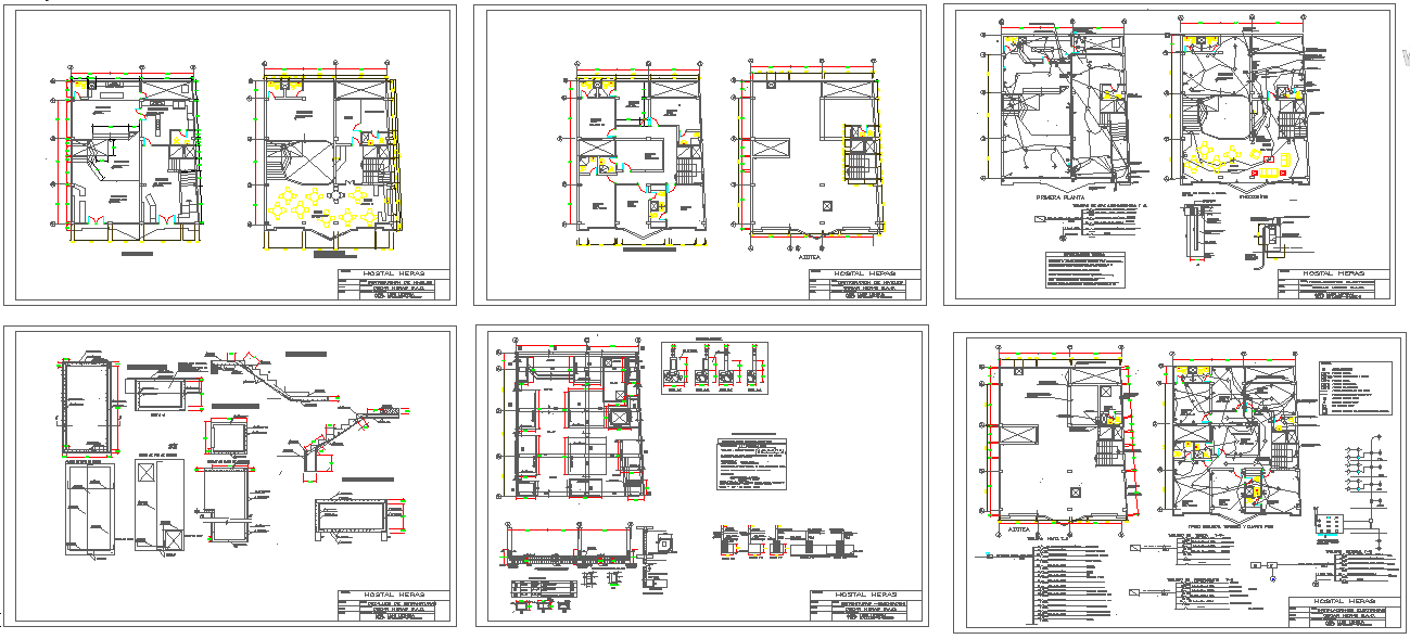 Simple Hotel Floor Plan with Detailed Layouts in AutoCAD DWG File