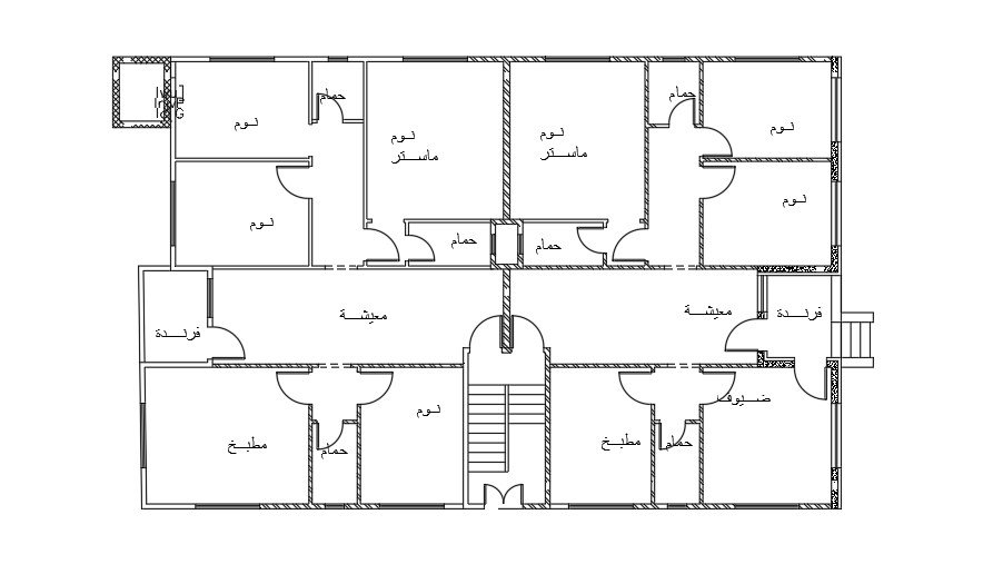4 BHK Apartment Plan AutoCAD Layout Download