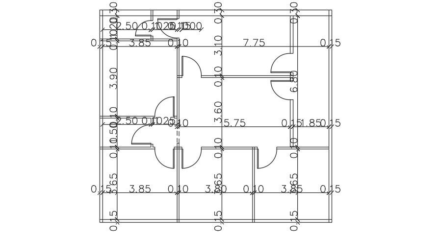 4 BHK House Plan AutoCAD File Download