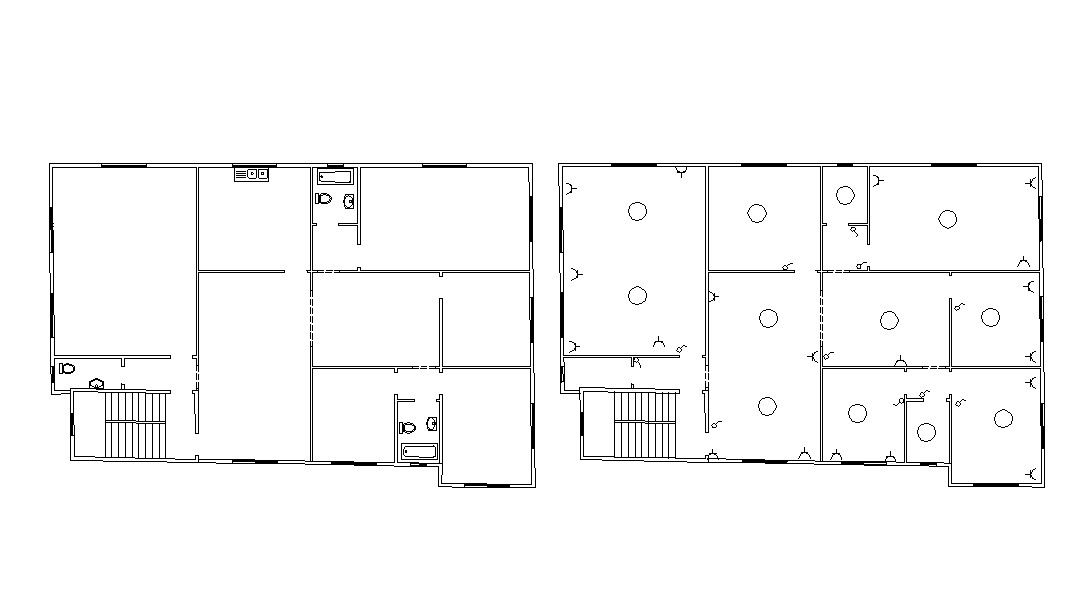 4 BHK House With Electrical Layout Plan DWG File
