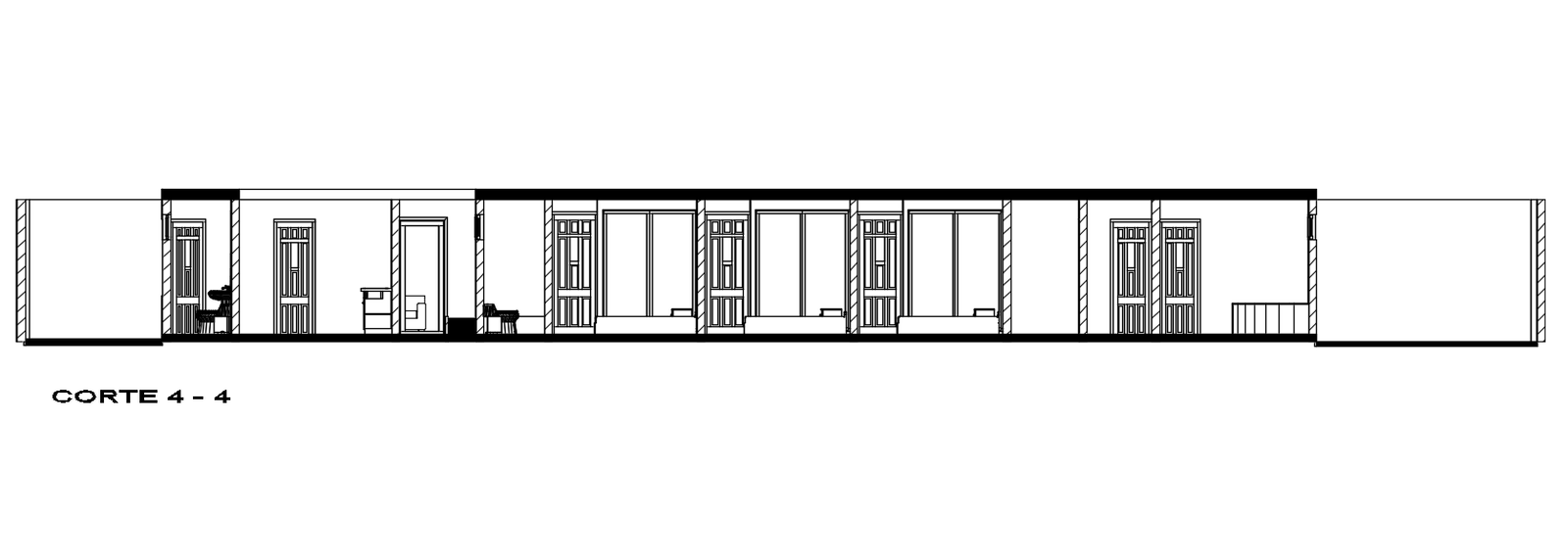 4 Bedrooms House Building Section CAD Drawing Download DWG File