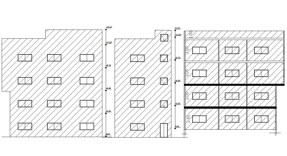 4 Storey Apartment Building Design CAD File
