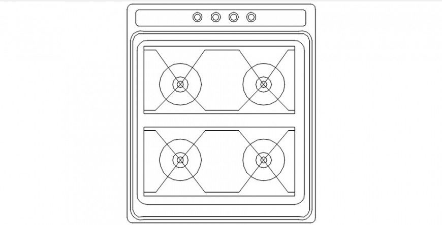 4 gas burner cook top 2d file
