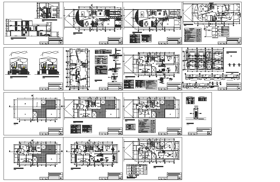 House design detail DWG with plans sections and elevation views