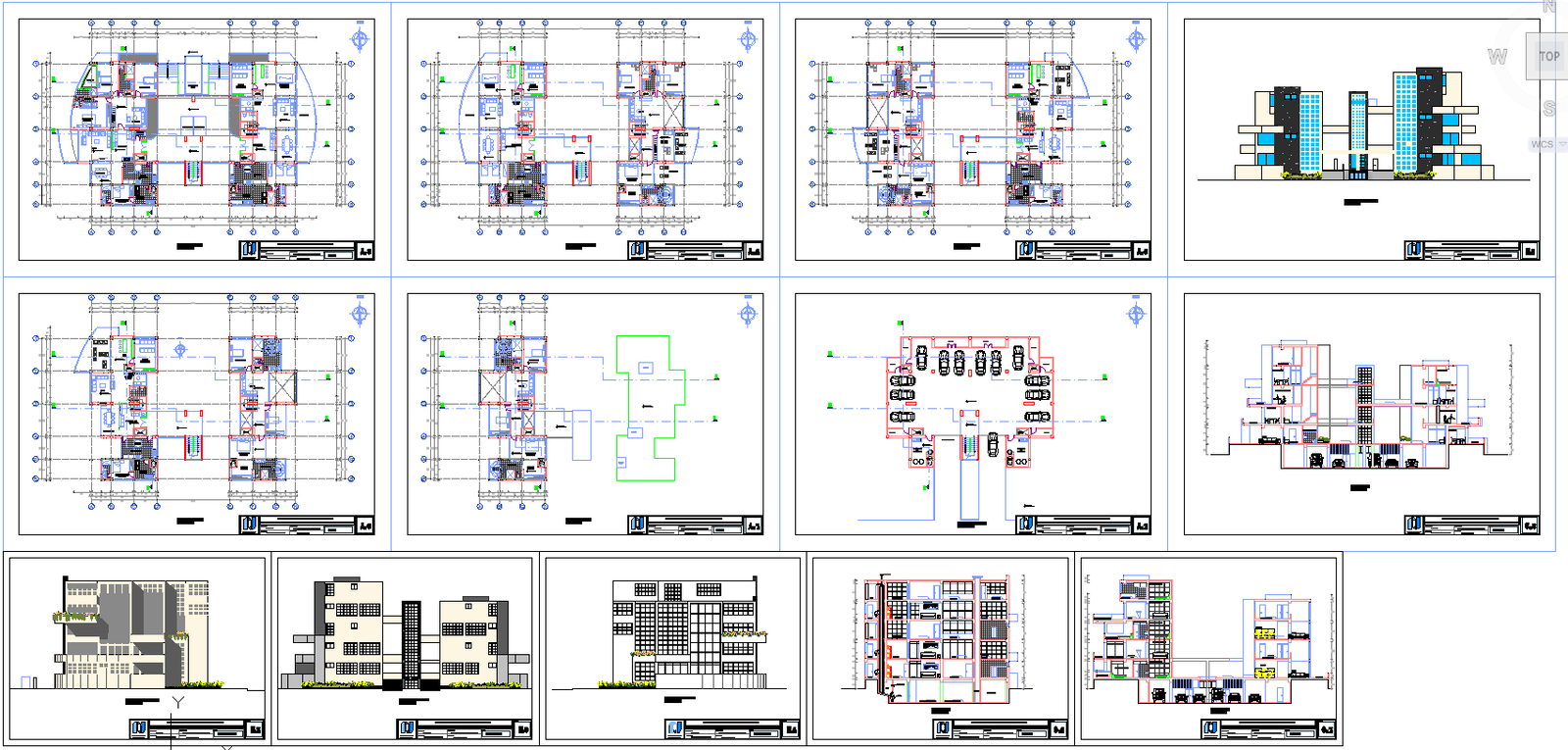 Modern Multi-Family Residential Building CAD Design and Layout Plan