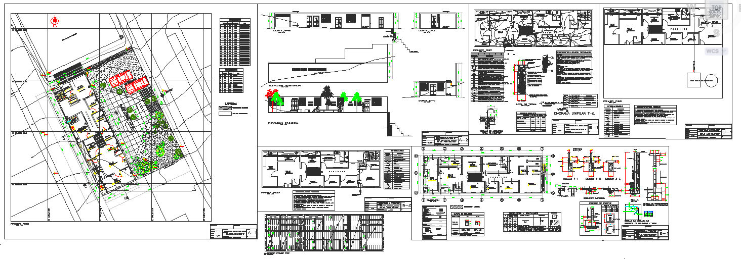 2D and 3D Clubhouse CAD Drawing with Floor Plan and Front View Details