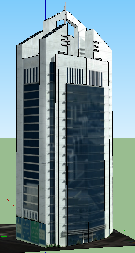 High Rise Building Design DWG with 140m Elevation and Modern Facade