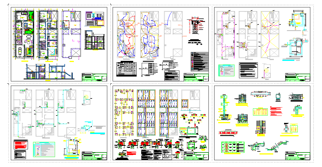 Detailed house design DWG with plans sections elevations and interiors