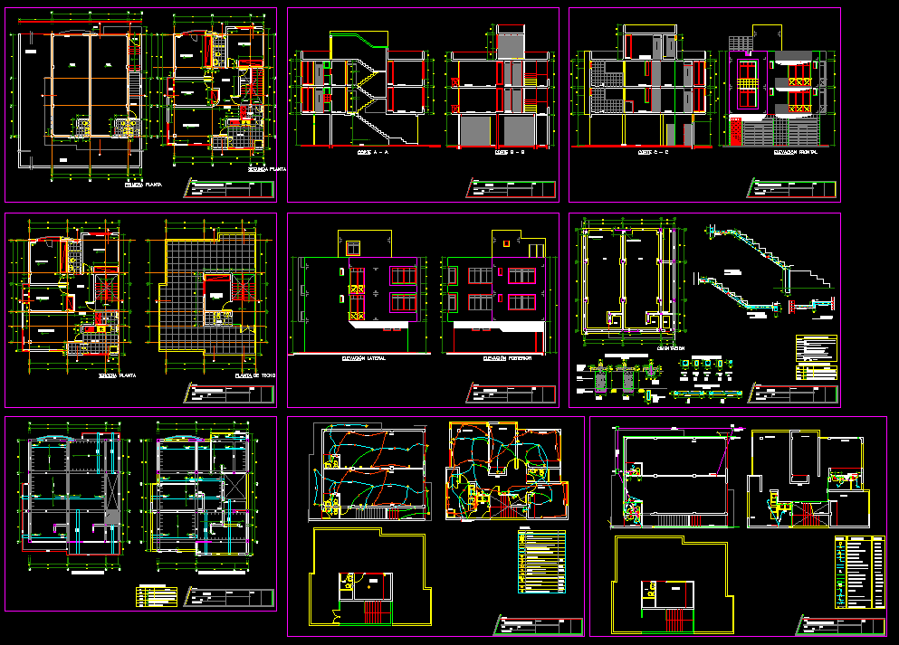Modern Bungalow CAD Drawings and Architectural Layout Design File