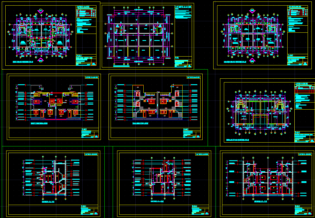 Twin House AutoCAD DWG Drawing File for Modern Residential Design