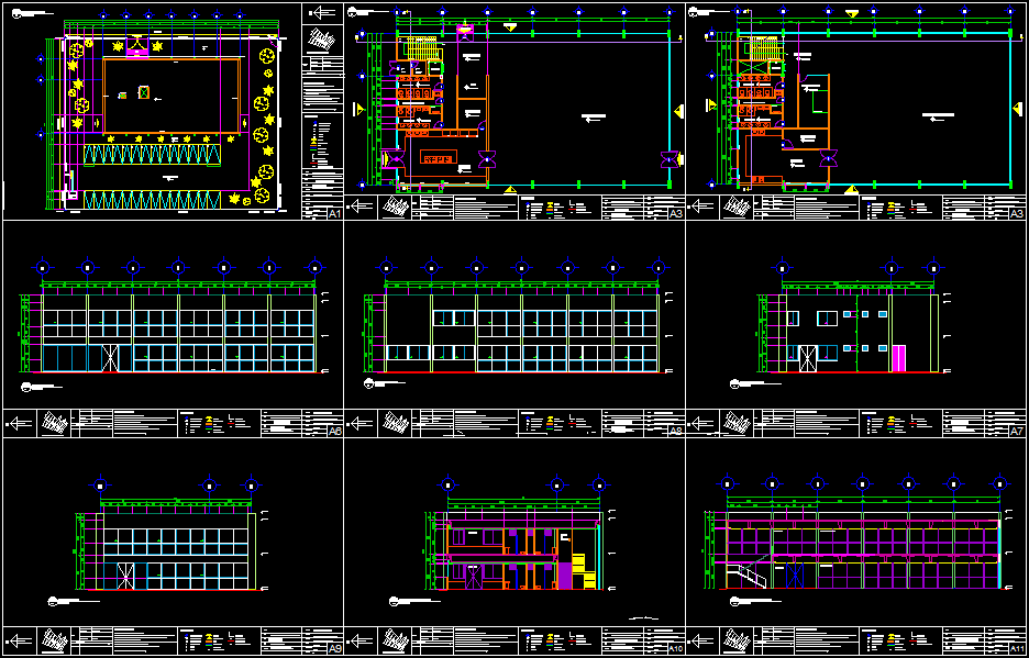 Restaurant Building CAD Drawing with 2544 m2 Area and Floor Layout
