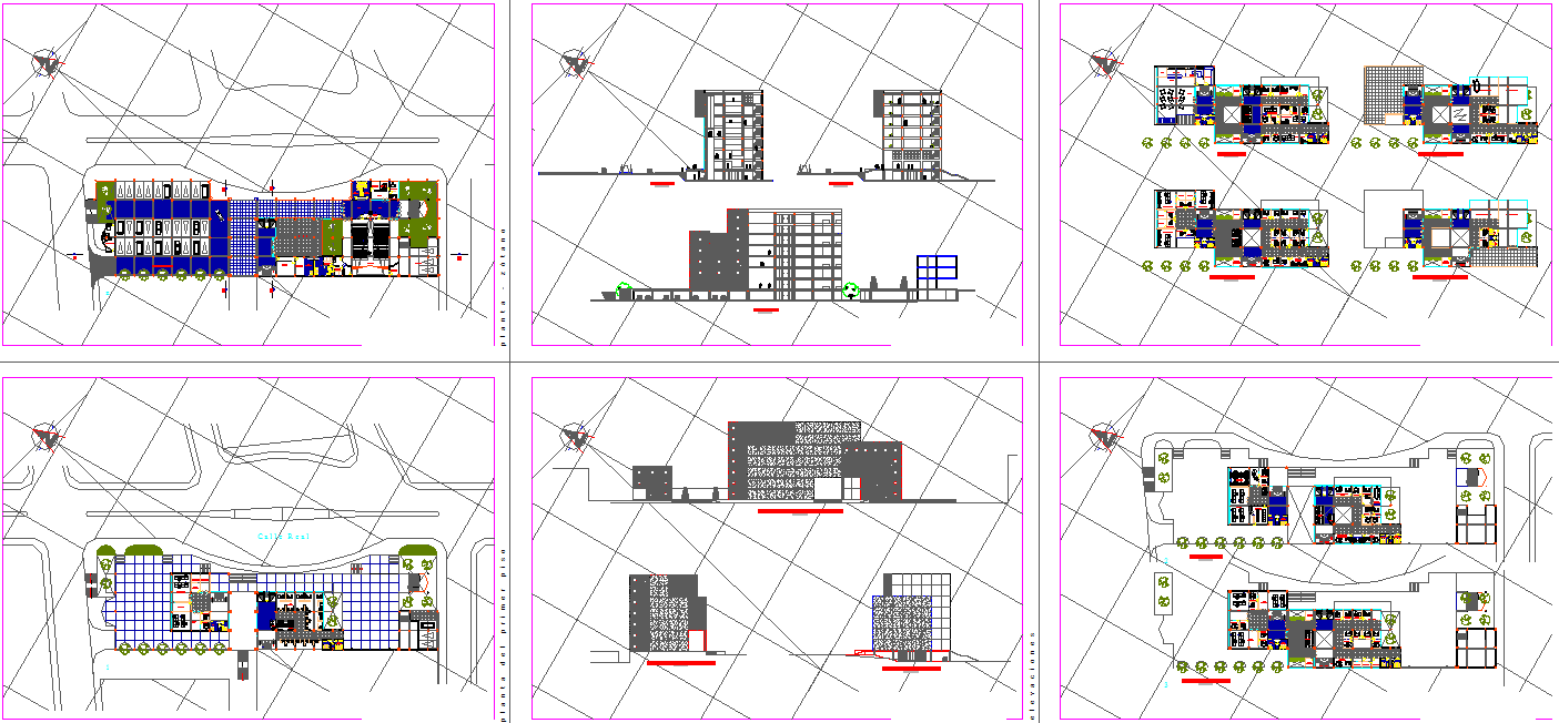 Civic Center CAD Drawing with Plans and Elevations Downloads