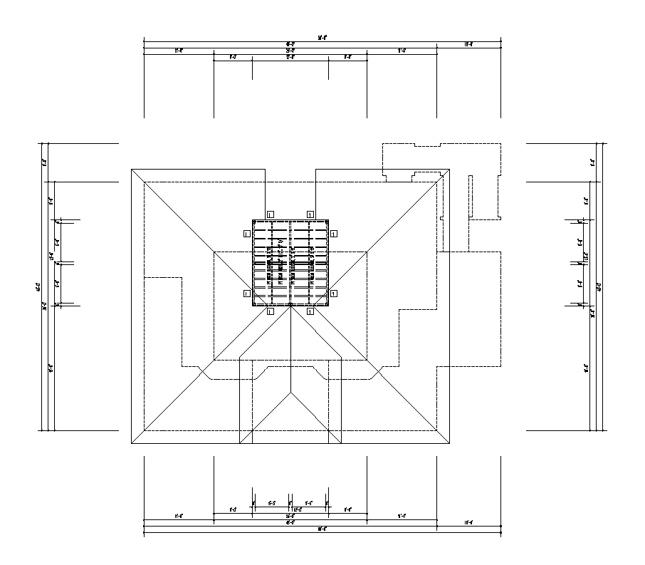 4th Floor Framing Plan detail 2d view layout autocad file