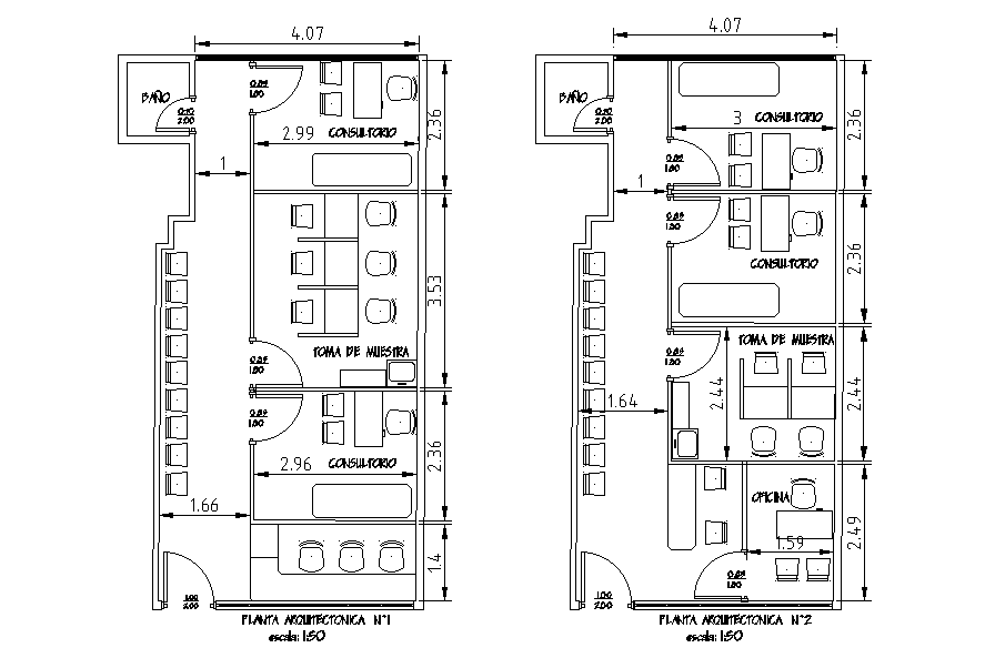 4x10m office plan is given in this Autocad drawing file. Download now.
