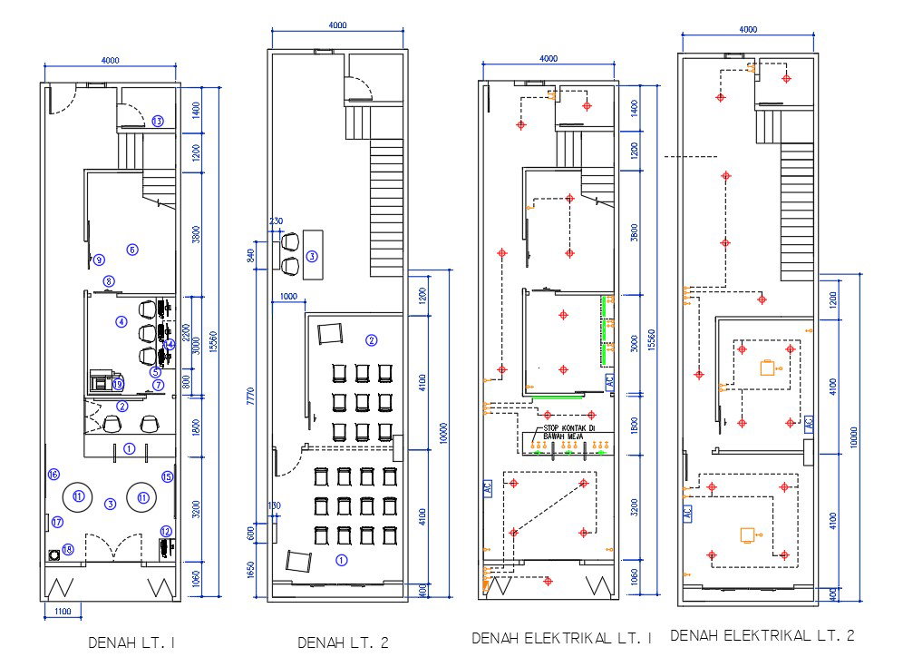 4x16m office floor plan AutoCAD drawing