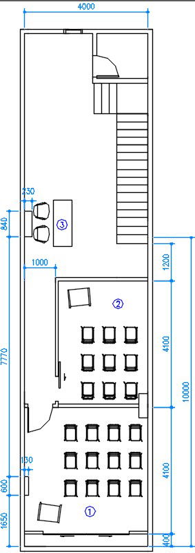4x16m small office plan with furniture’s drawing is given in this CAD file