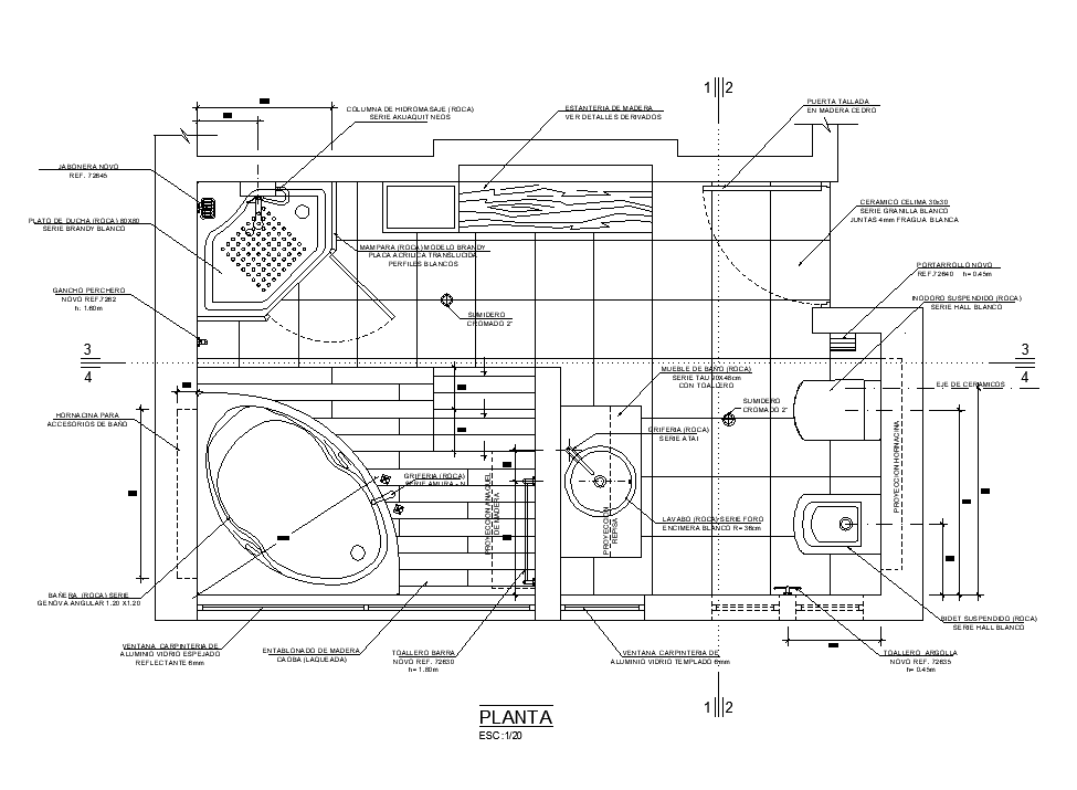 4x3m toilet plan has given in this Autocad drawing file. Download now.