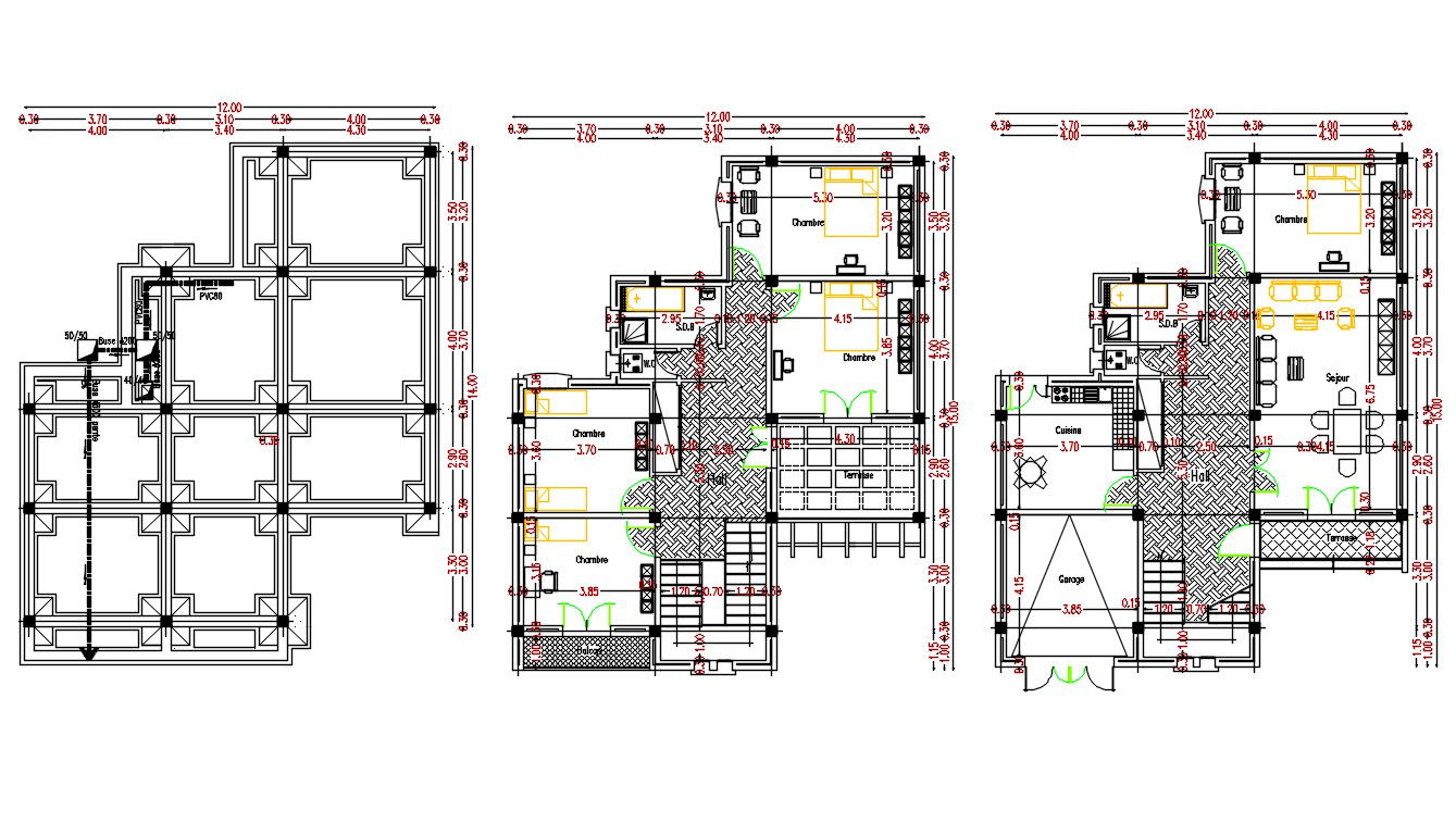 5 BHK House Layout Plan AutoCAD File
