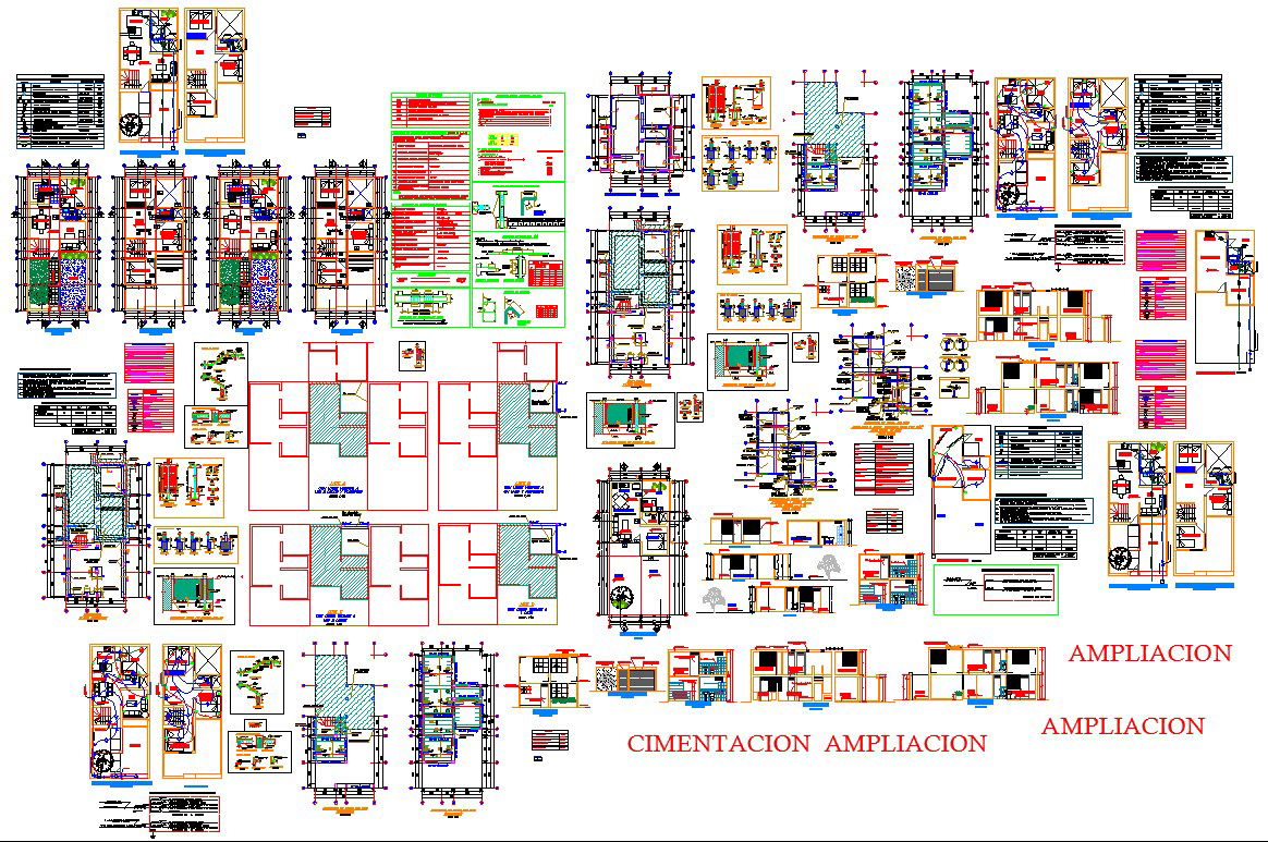 5 bhk bungalows architecture projects detail and design in cad dwawing