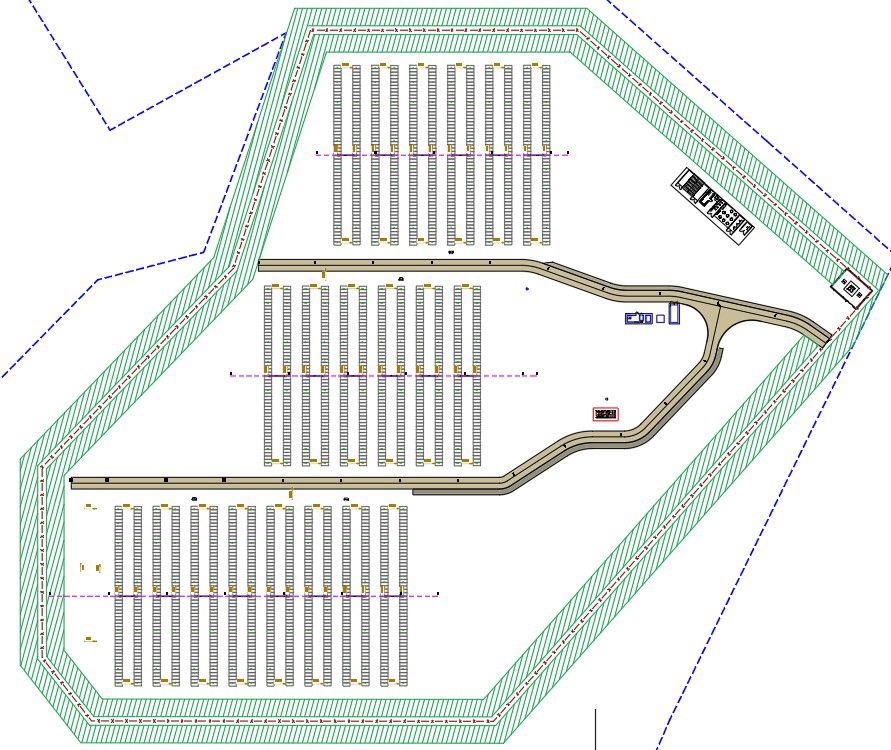 50,000 Square Meter Solar Panel Plant Design in AutoCAD DWG File