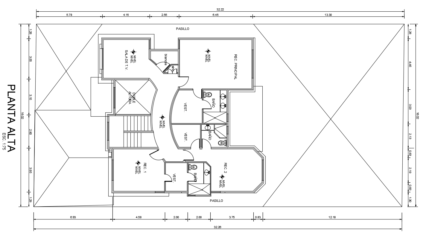 500 Square Meter House Layout Plan AutoCAD Drawing DWG File