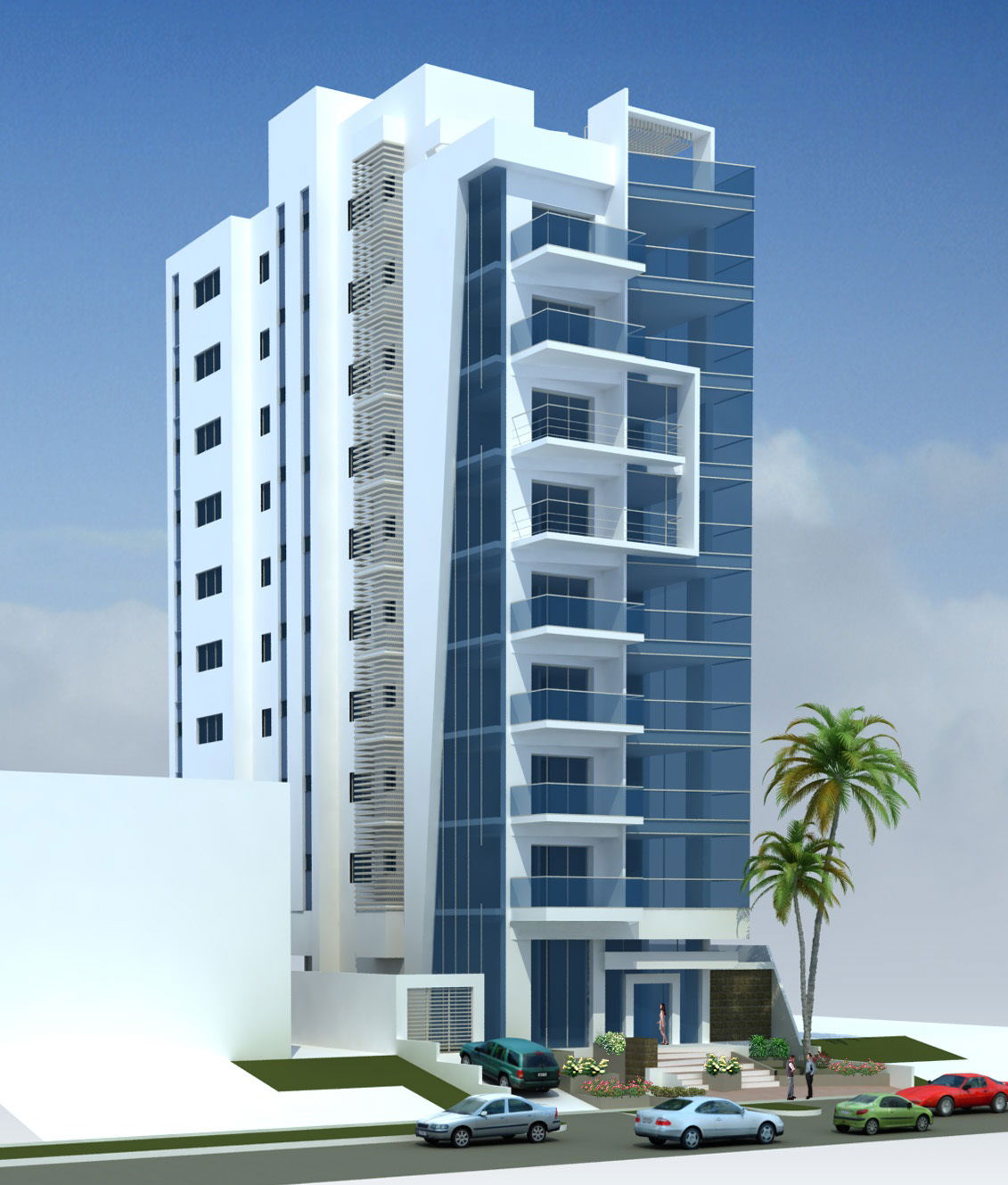 3D Corporate Building Design with Innovative Modern Architecture