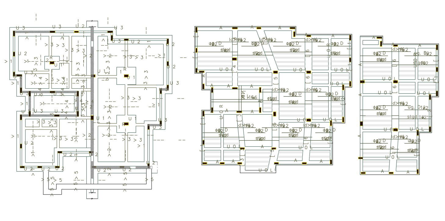 50 By 60 Feet 3 BHK House Construction Working Plan DWG File