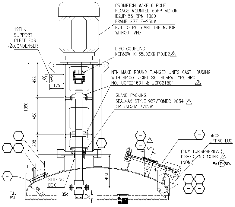 50HP Motor detail DWG AutoCAD file