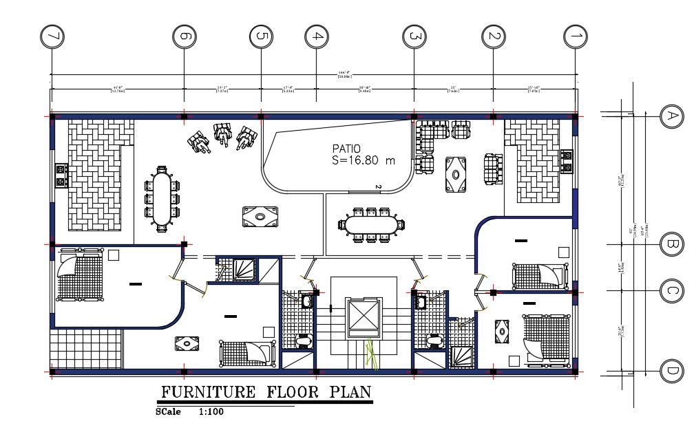 50X25 Meter House Apartment Plan Drawing Download DWG File