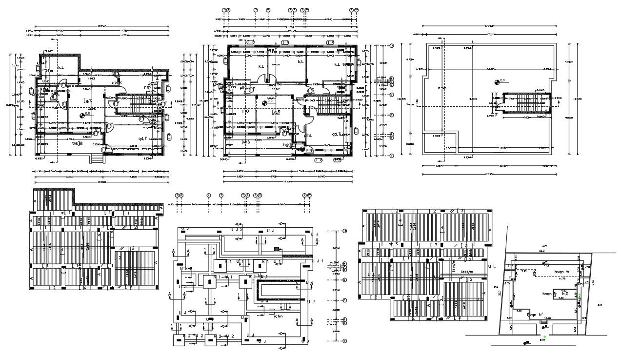 50' X 55' House Plan Architecture AutoCAD Drawing