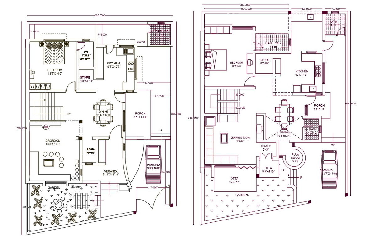 50' X 61' Feet Architecture House Plan Design