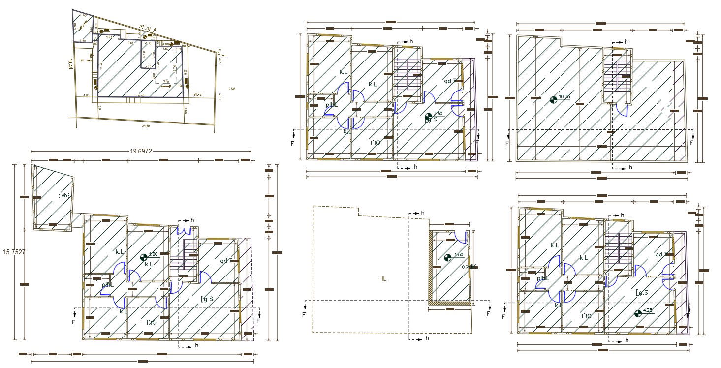 50 X 65 House Plan Design AutoCAD File( 360 Square Yards)