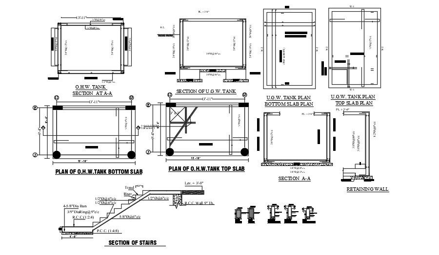 50’x125’ shop underground water tank detail drawing
