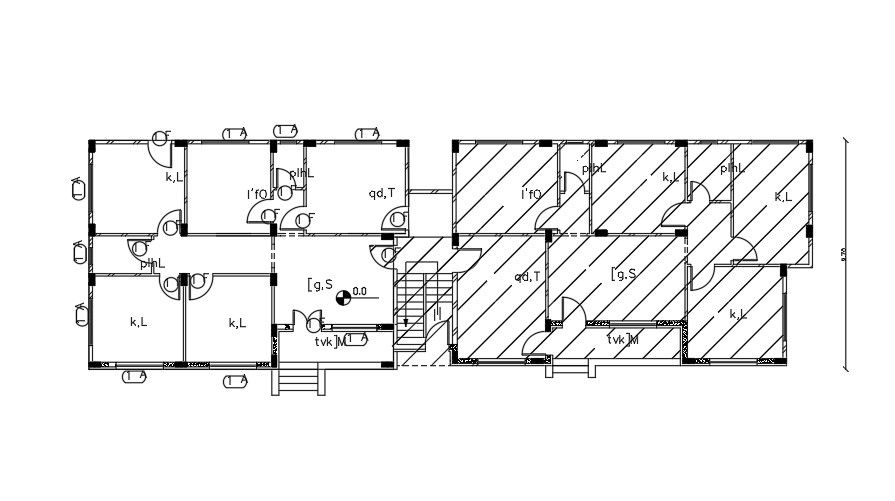 50x20 Meter Apartment Floor Plan CAD File