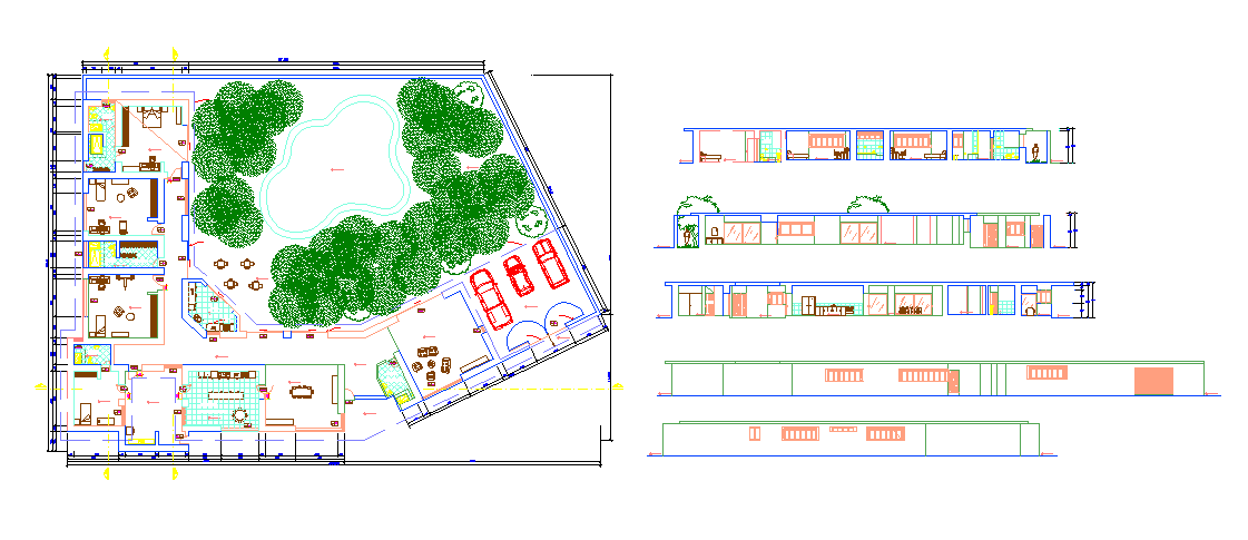 50x35 Meter 4 BHK Bungalow Plan Layout