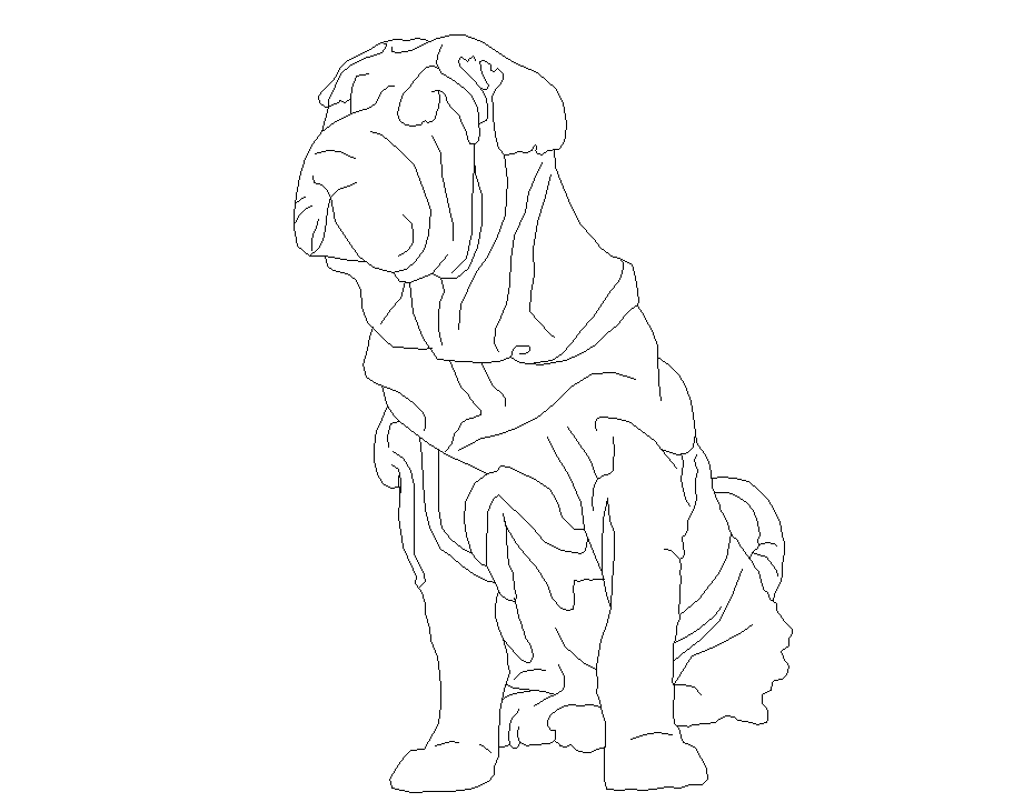 Dog 2D CAD Drawing File with Front View for AutoCAD Designers