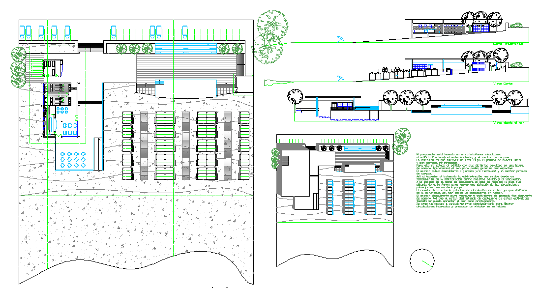 Elevation and Plan Detail DWG with Site Layouts and Sections